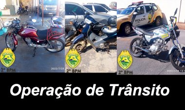 IBAITI : PM faz fiscalização de trânsito para reprimir motos barulhentas