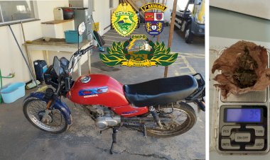 IBAITI : Patrulha Rural  aborda dois com DROGA e moto Irregular.