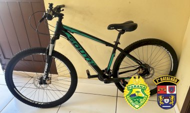 AÇÃO RÁPIDA DA PM!  BICICLETA FURTADA NA CASA DO PREFEITO DE JABOTI É RECUPERADA!